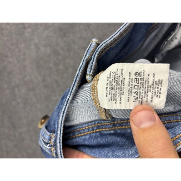 Pilcro Anthropologie Jeans Womens 31 Petite Blue Cropped Cuffed Denim Capri - Picture 9 of 9